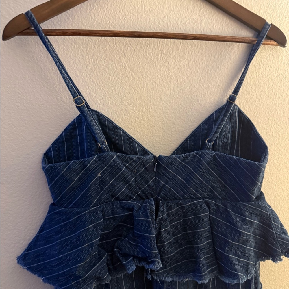 ETT:TWA by Anthropologie Navy Pinstripe Jumpsuit - Size XS - Picture 4 of 13